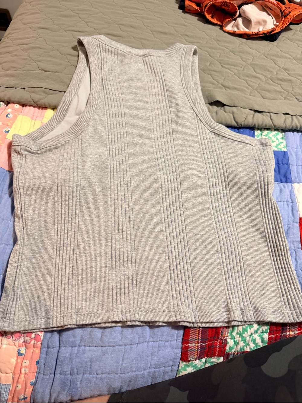 American Eagle Outfitters Light Gray Ribbed Tank